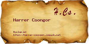 Harrer Csongor névjegykártya